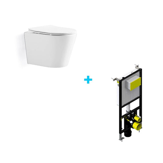 Pack suspendido cisterna empotrada + Wc Suspendido Nevis Rimless - Thebath