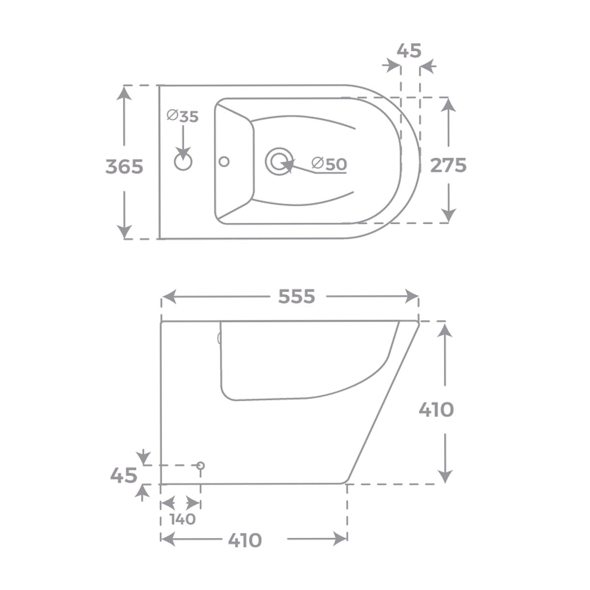Bidet para baño blanco mate Bolonia - Thebath