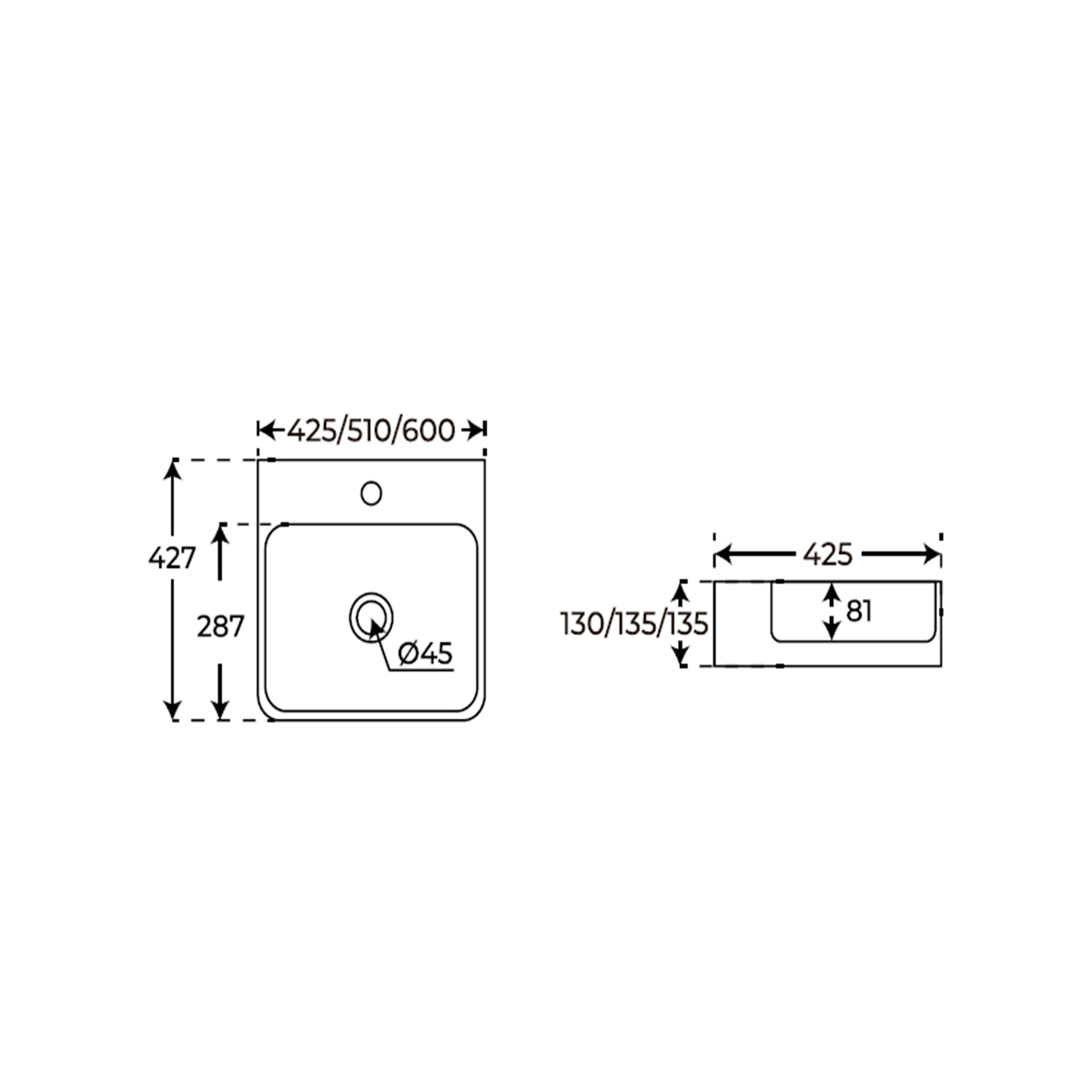 Lavamanos moderno negro Boston - Thebath