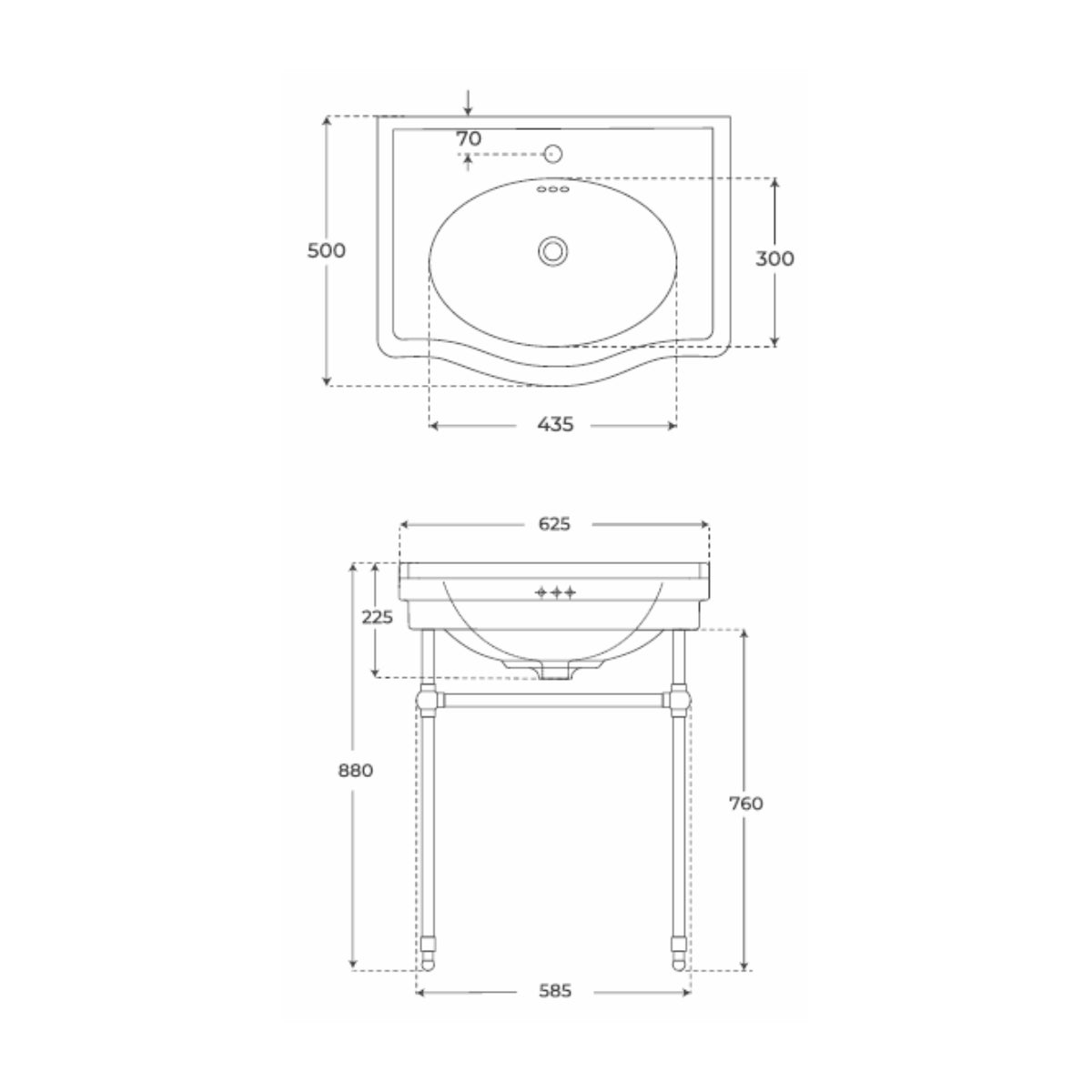 Lavabo suspendido vintage Galia - Thebath