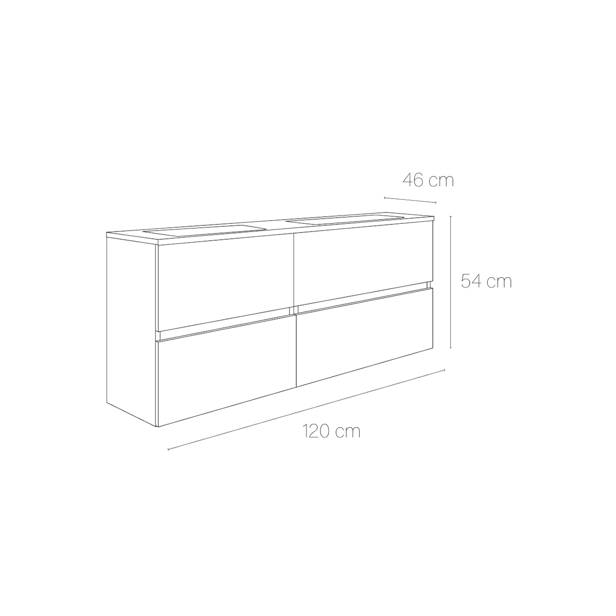 Meuble lavabo double bac Esencial