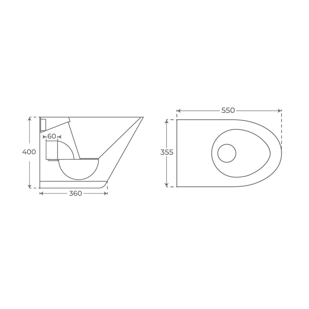 Inodoro suspendido antivandálico negro Neus - Thebath