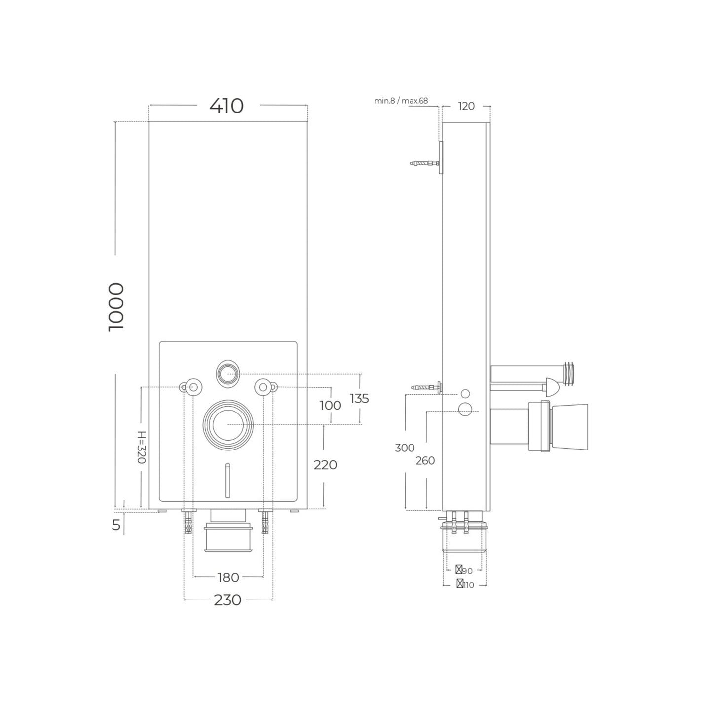 Pack cisterna empire white + inodoro suspendido Venecia - Thebath