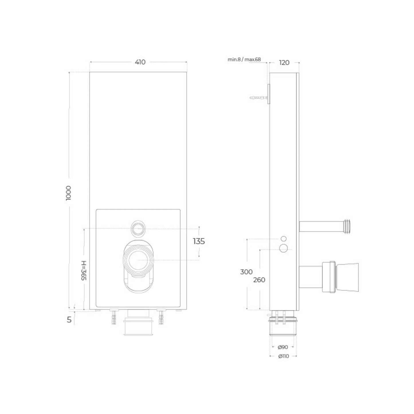 Pack Cisterna Vista white + Inodoro Venecia Compacto - Thebath