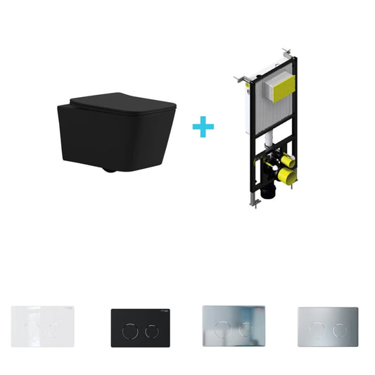Pack inodoro Florencia mate + cisterna empotrada suspendida - Thebath