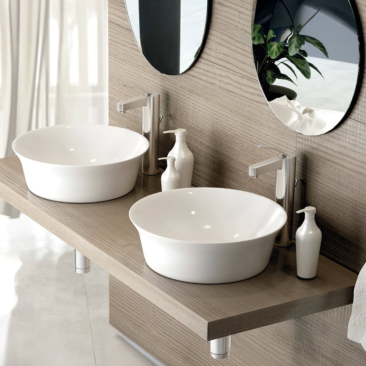 Lavabo cerámica extra fino sobre encimera Ajax - Thebath