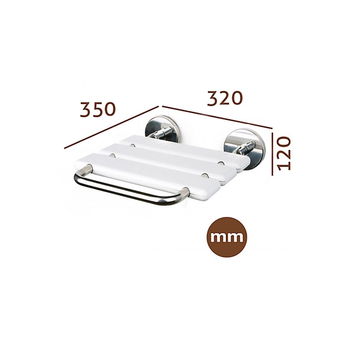 Asiento de ducha abatible con asa