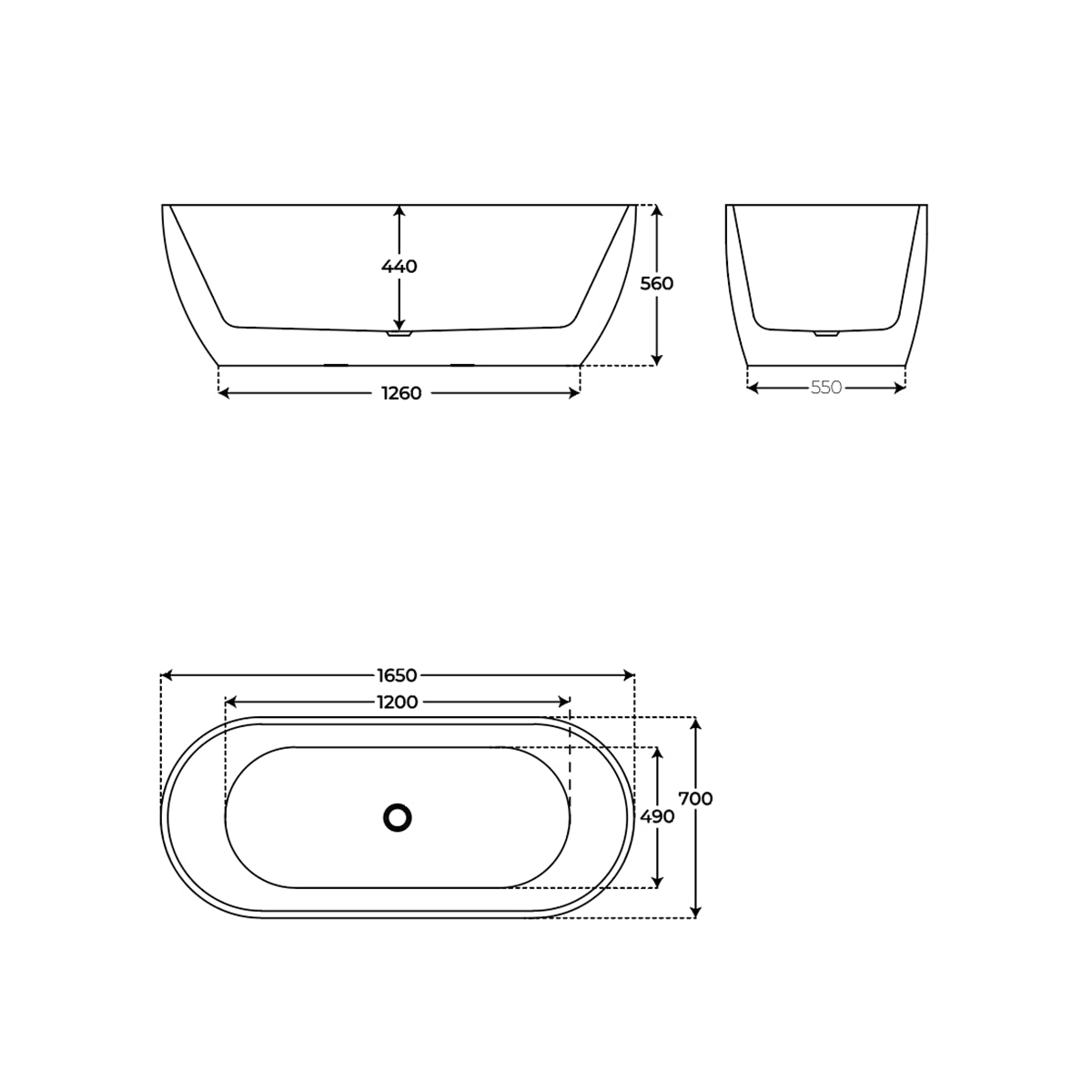 Bañera ovalada Volta - Thebath