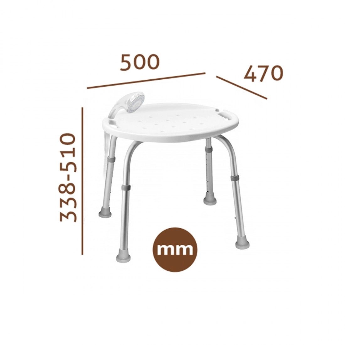 Banqueta con soporte de alcachofa de ducha