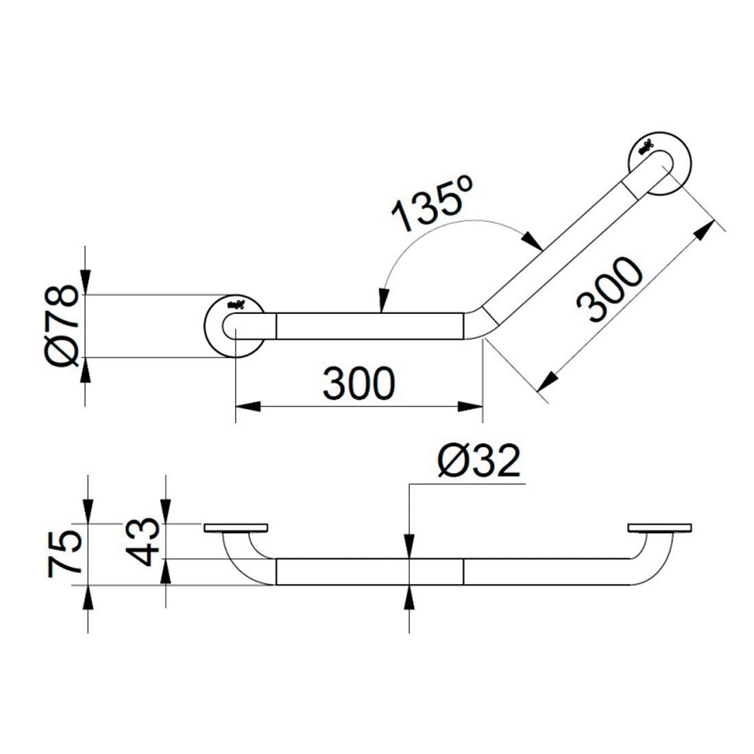 Barra de soporte antideslizante