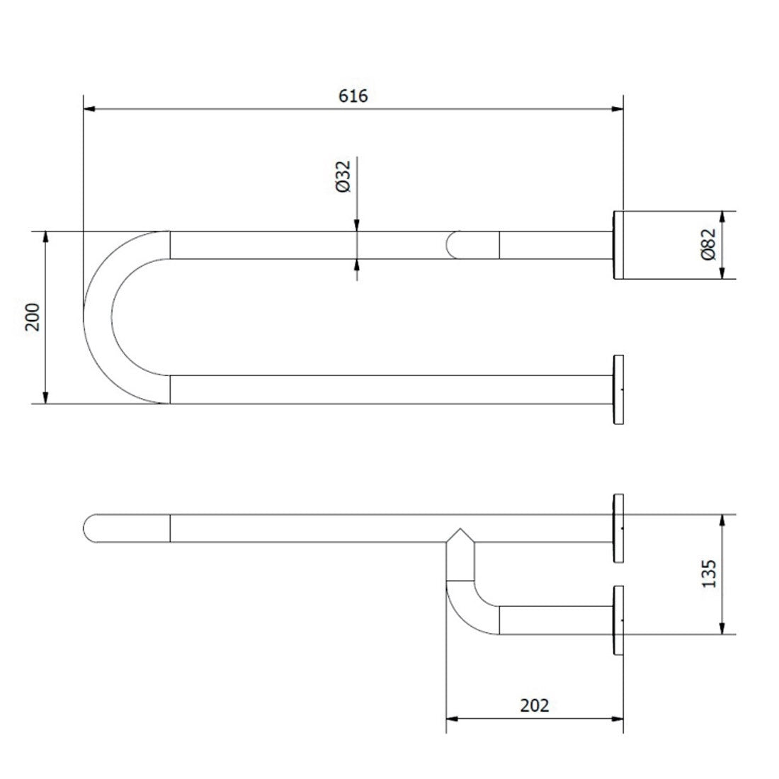 Barra minusválidos fija antideslizante