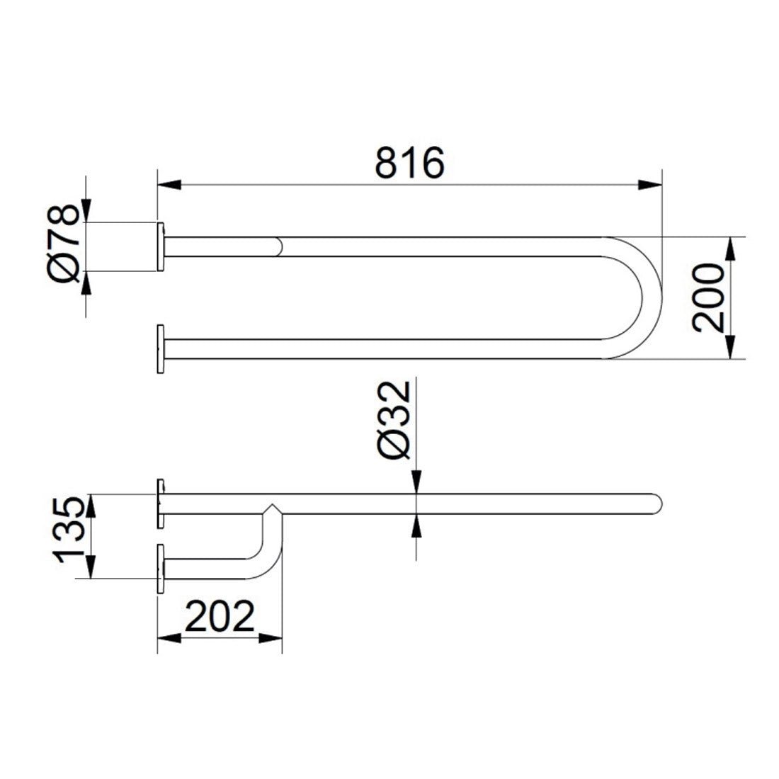 Barra minusválidos fija antideslizante