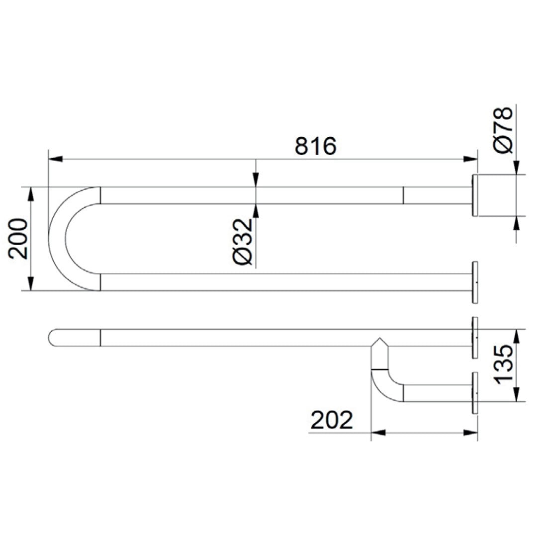Barra minusválidos fija antideslizante