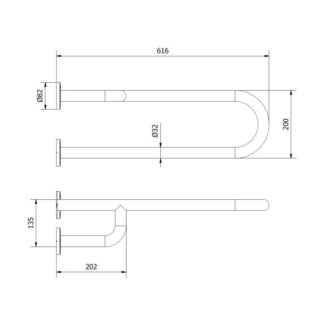 Barra minusválidos fija antideslizante