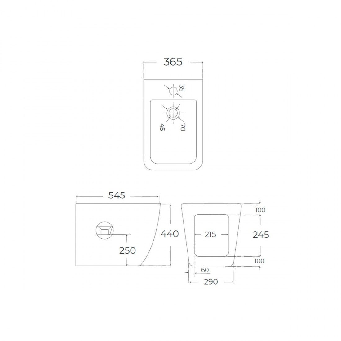Bidé Nápoles gris mate