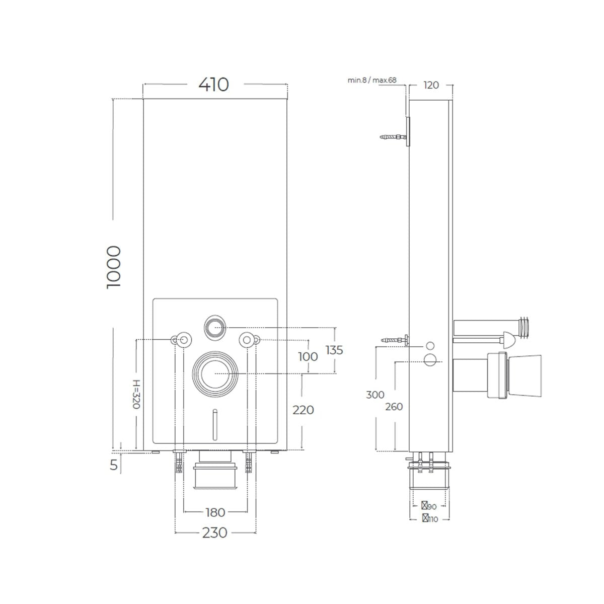 Cisterna vista suspendida Empire White - The Bath
