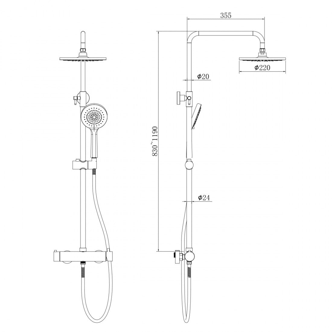Columna de ducha monomando Nias