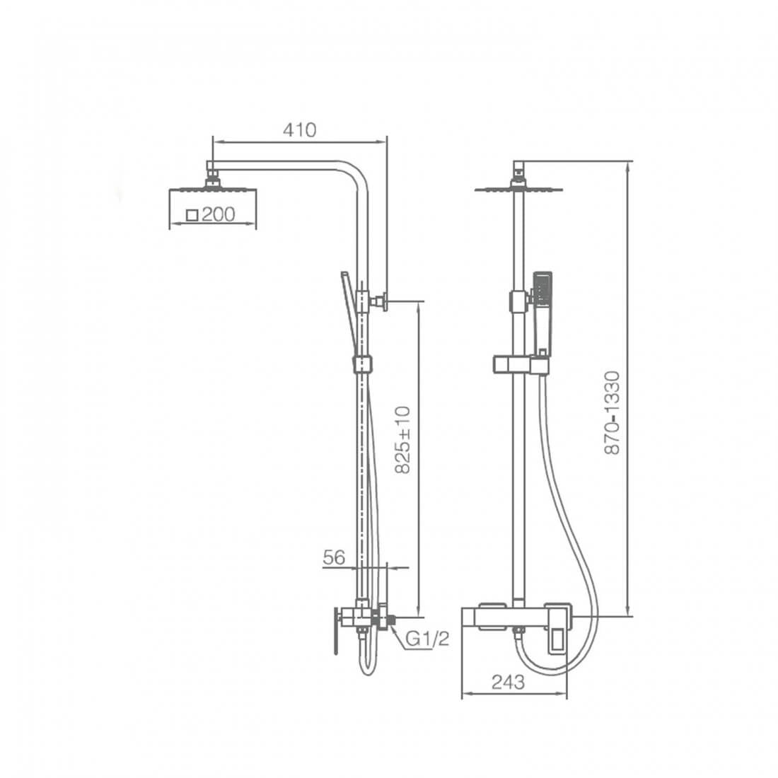 Columna ducha negra monomando Suecia