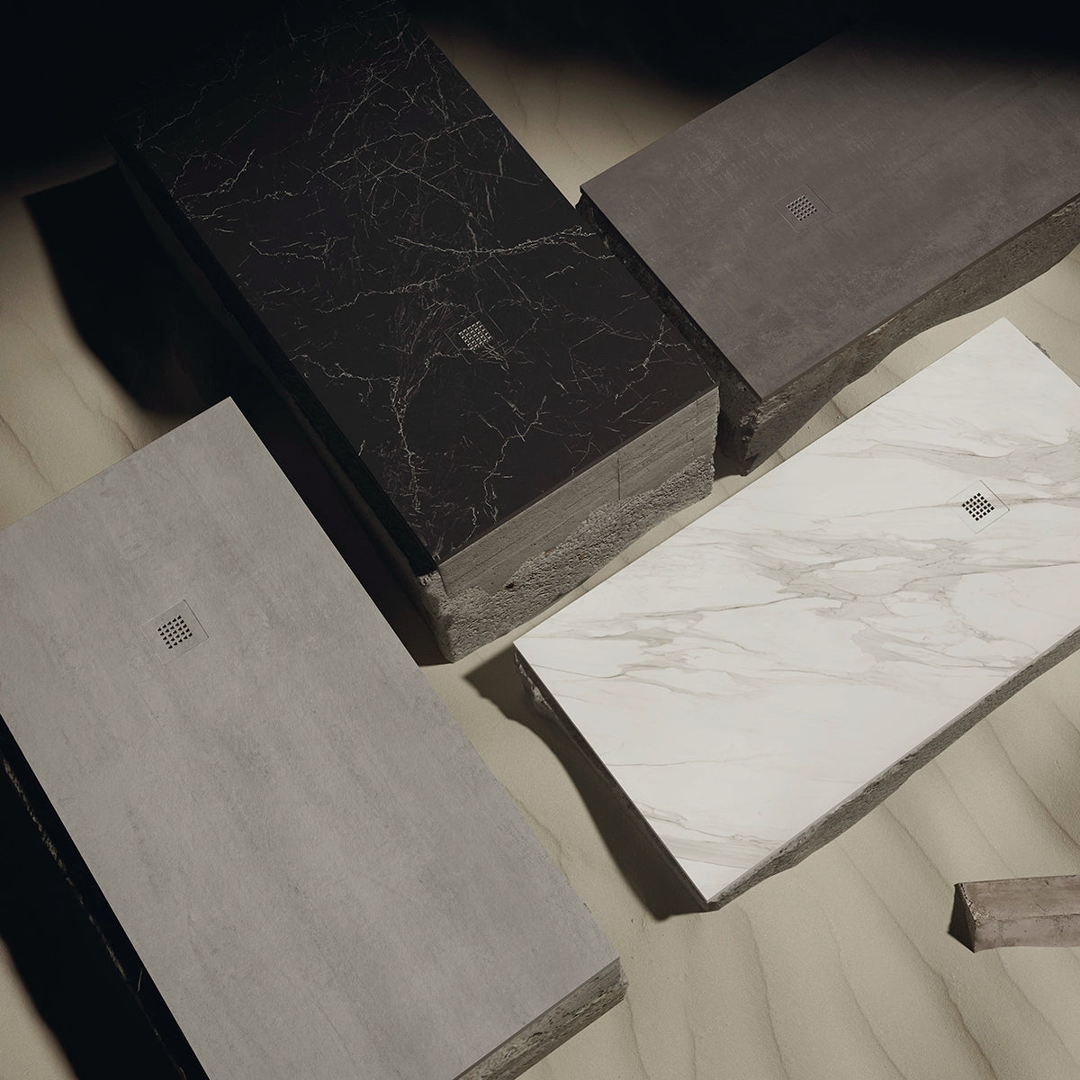 Plato de ducha extraplano resina marmolado - Thebath