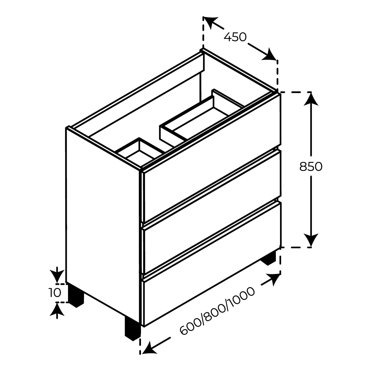 Mueble de baño con patas Triana y lavabo - Thebath