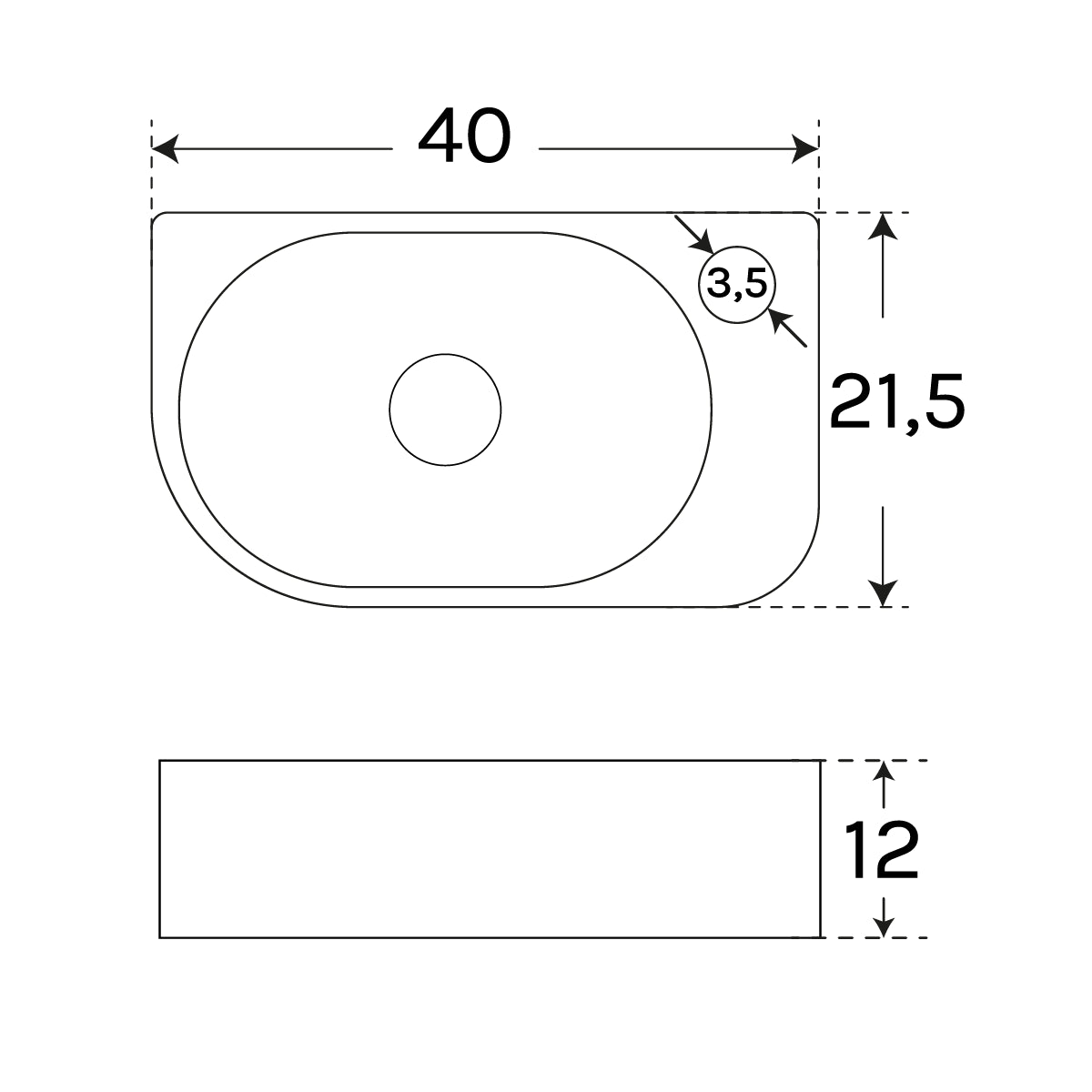 Lavabo pequeño suspendido Ovalado - Thebath