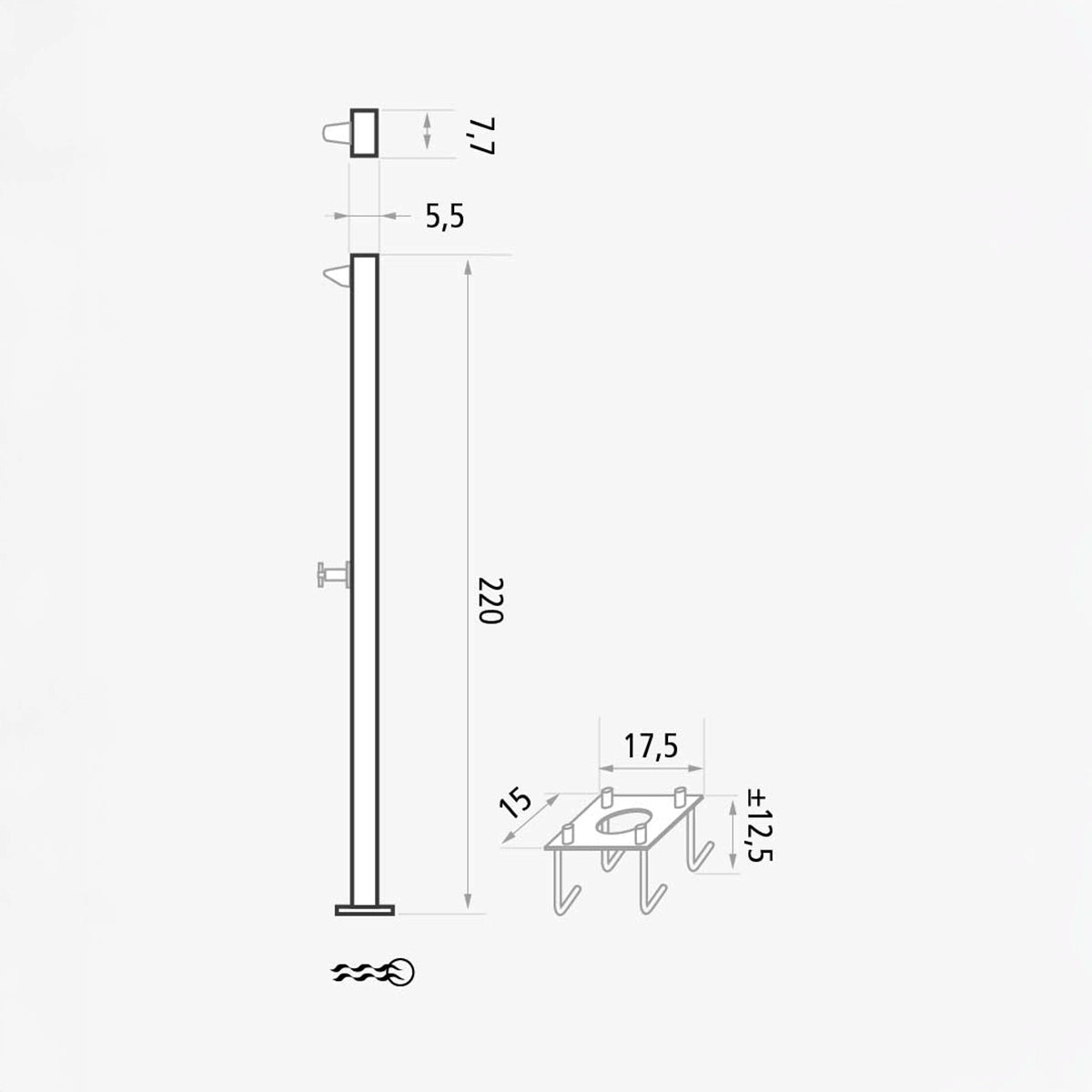 Ducha para piscinas Mururoa - Thebath