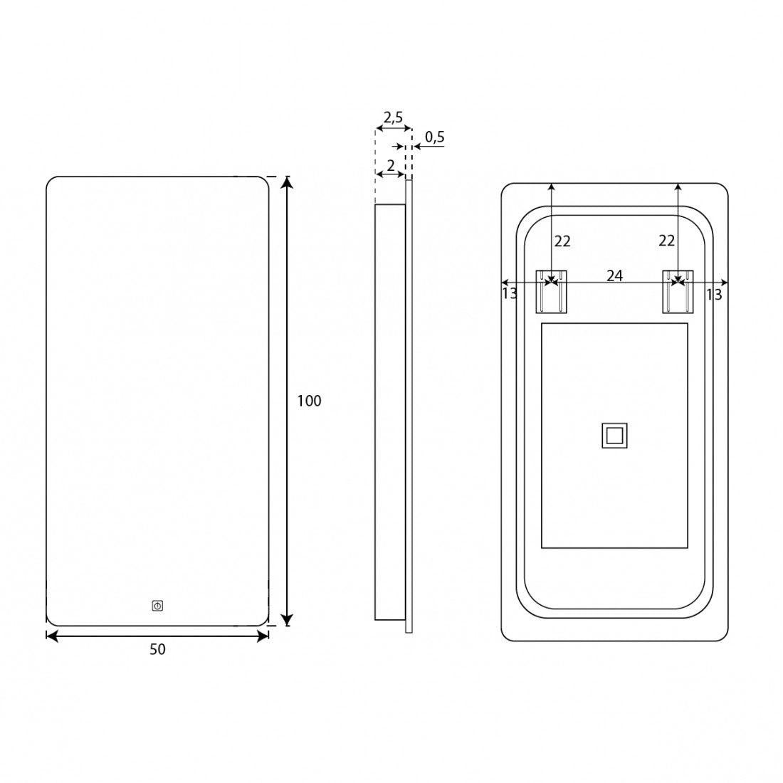 Espejo con luz led Hera