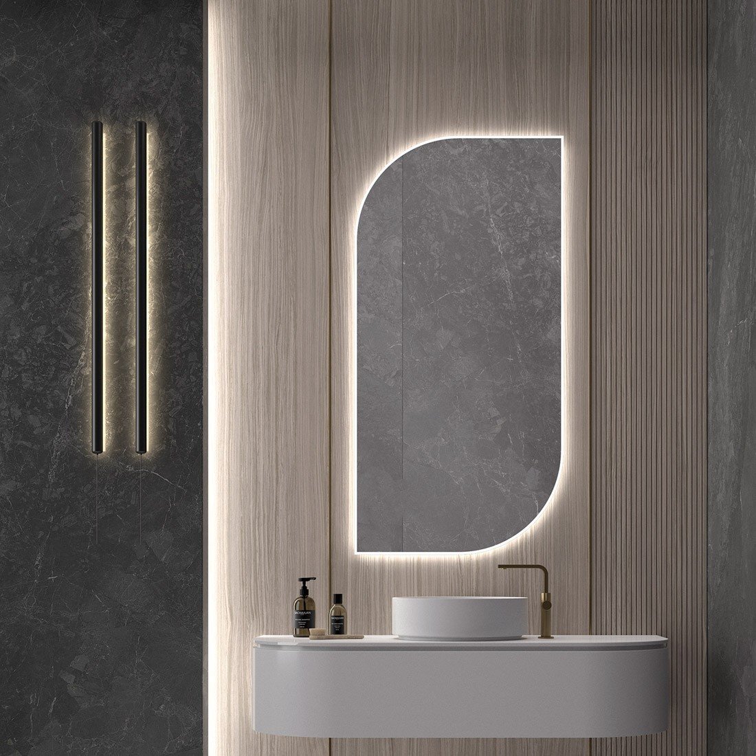 Espejo de baño con formas