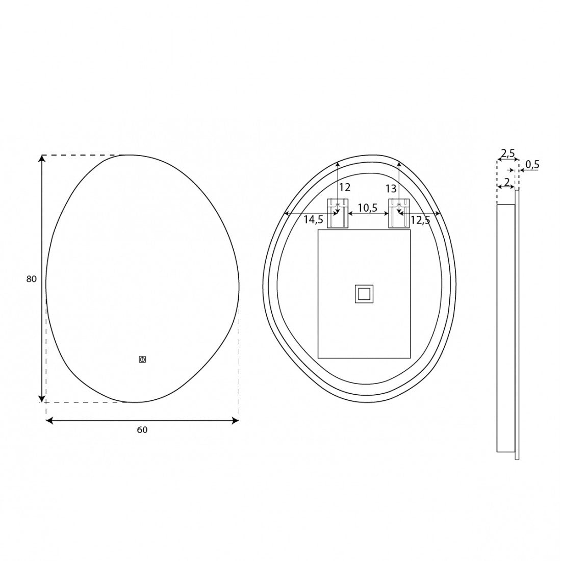 Espejo de baño con luz led Fenix