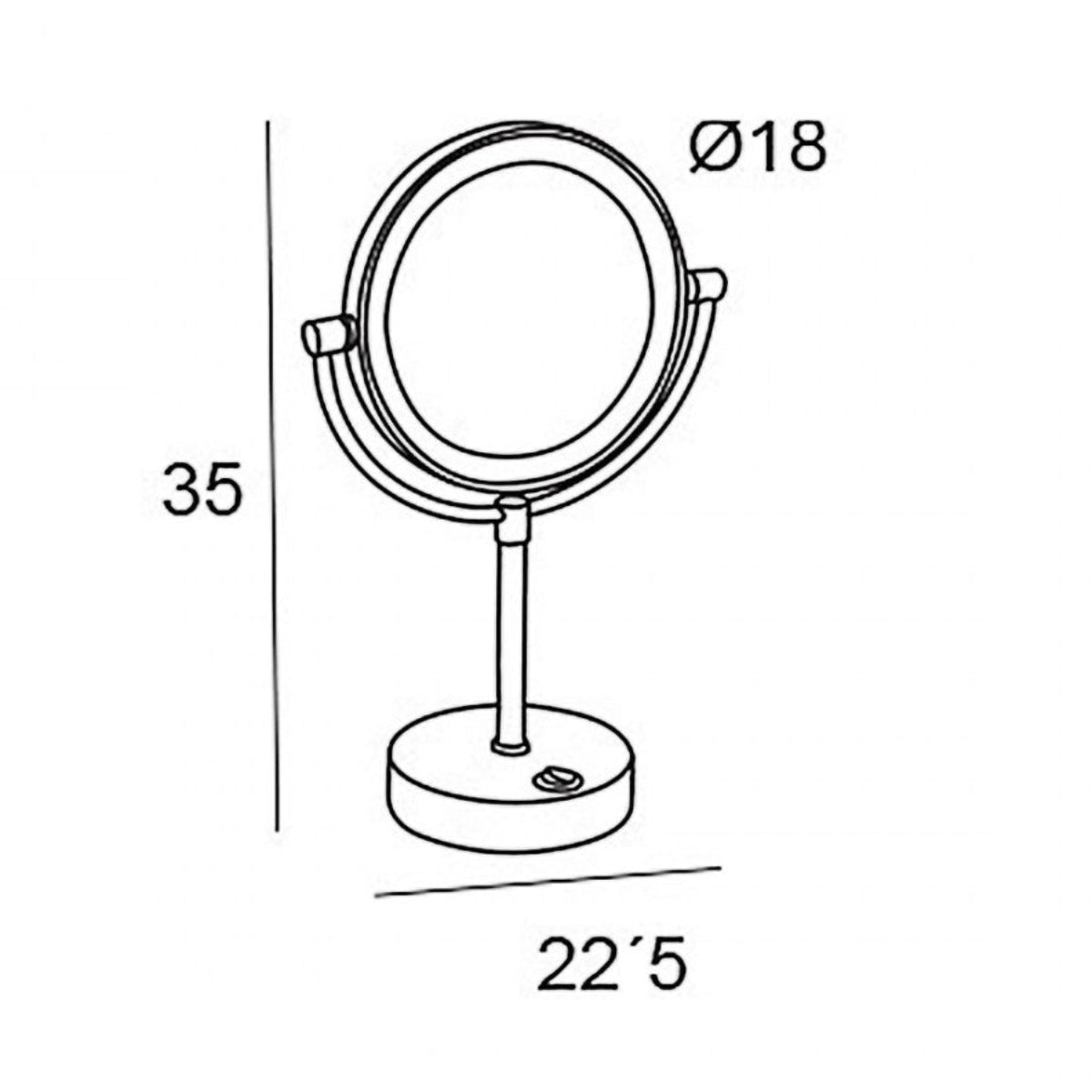 Espejo sobremesa 5x con led