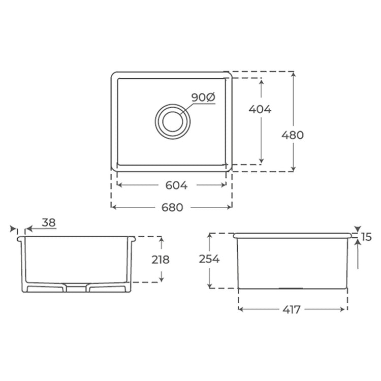 Évier simple sous plan Haro