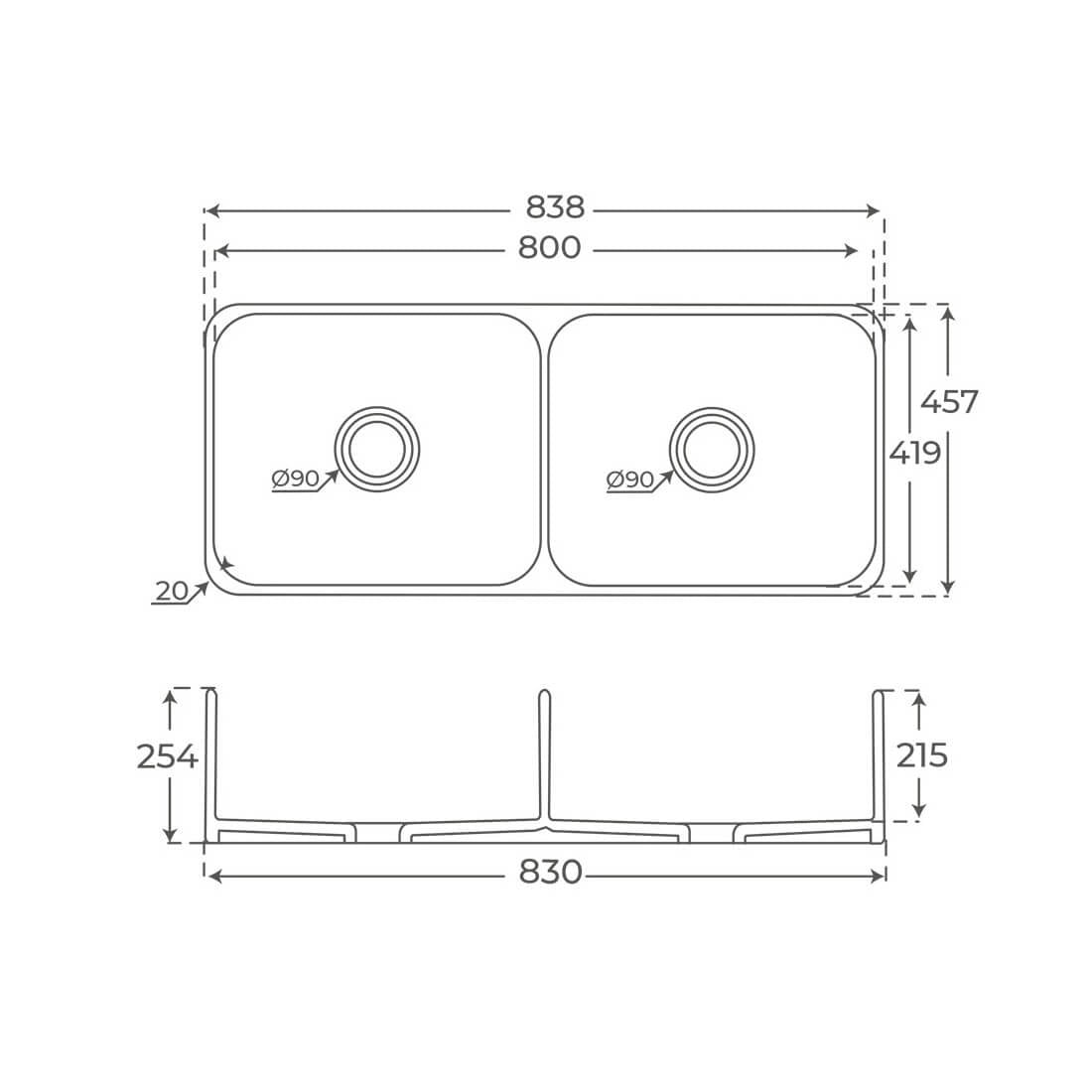 Fregadero rústico doble seno