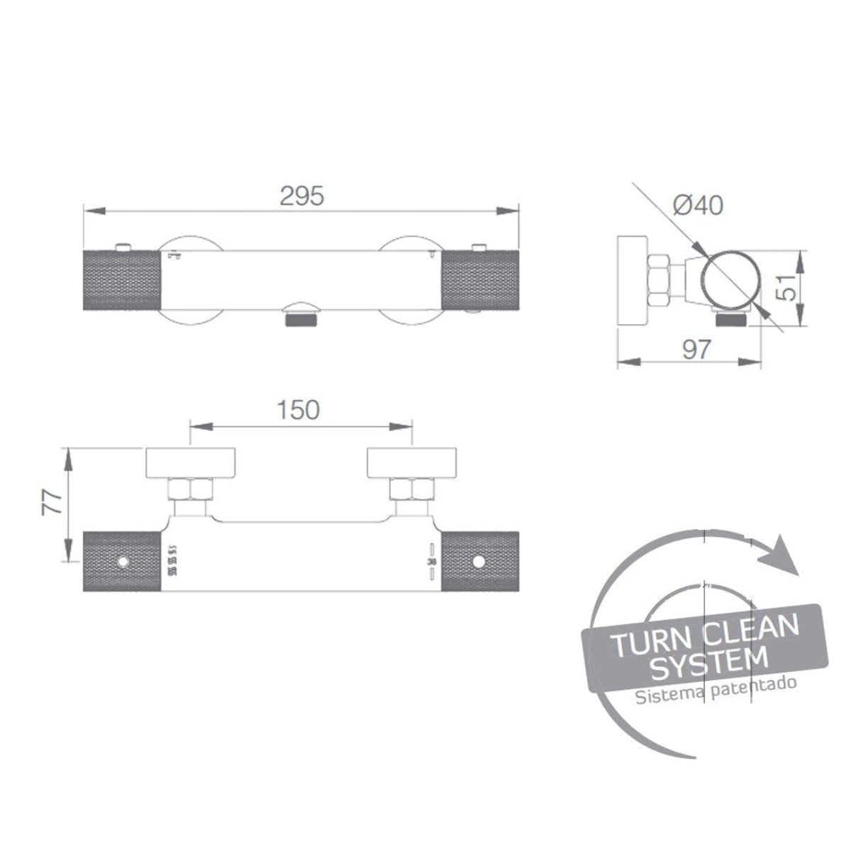 Grifería termostática ducha Line