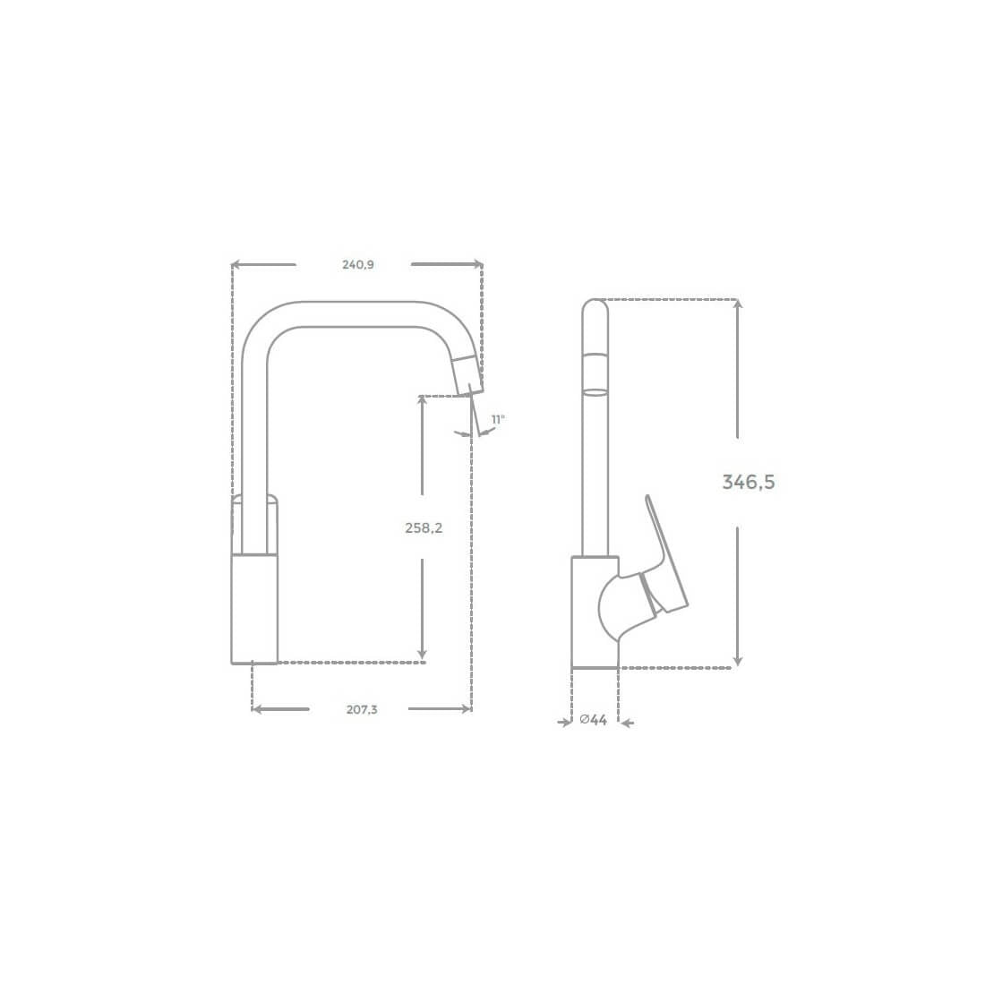 Grifo alto curvo Flat