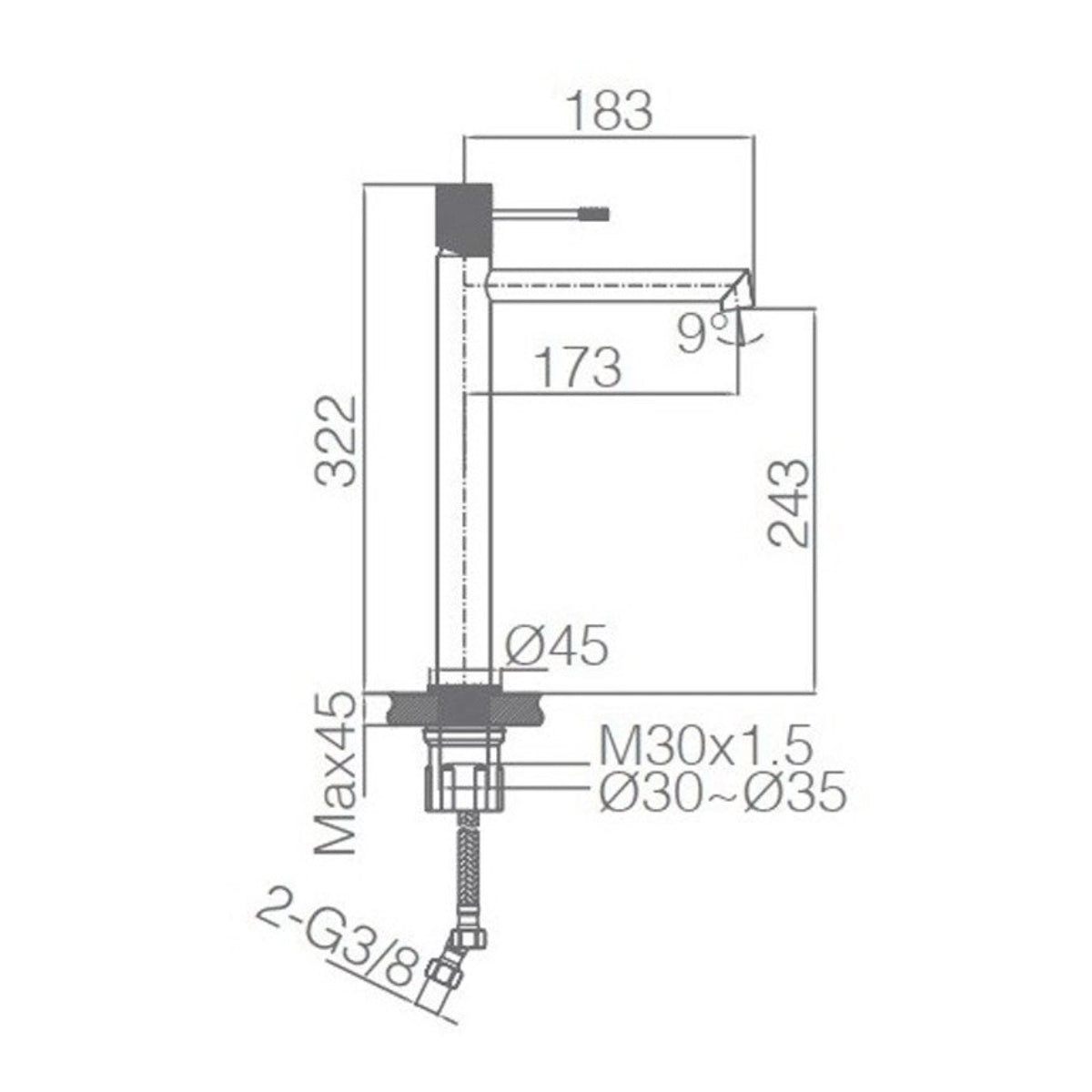 Grifo caño alto Line
