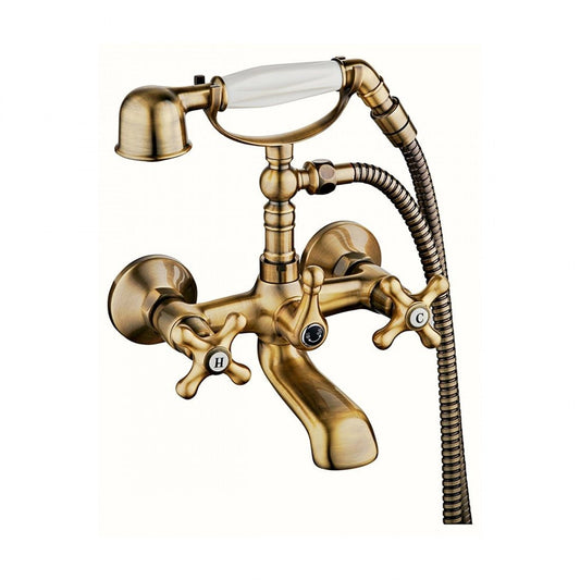 Grifo de bañera latón envejecido Monobloc época