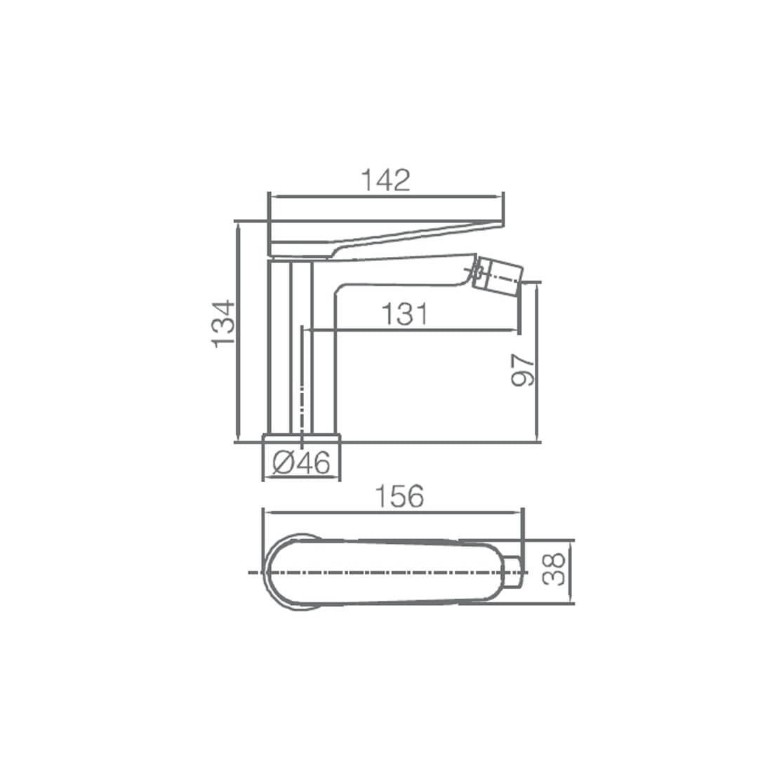 Grifo de bidé negro Dinamarca