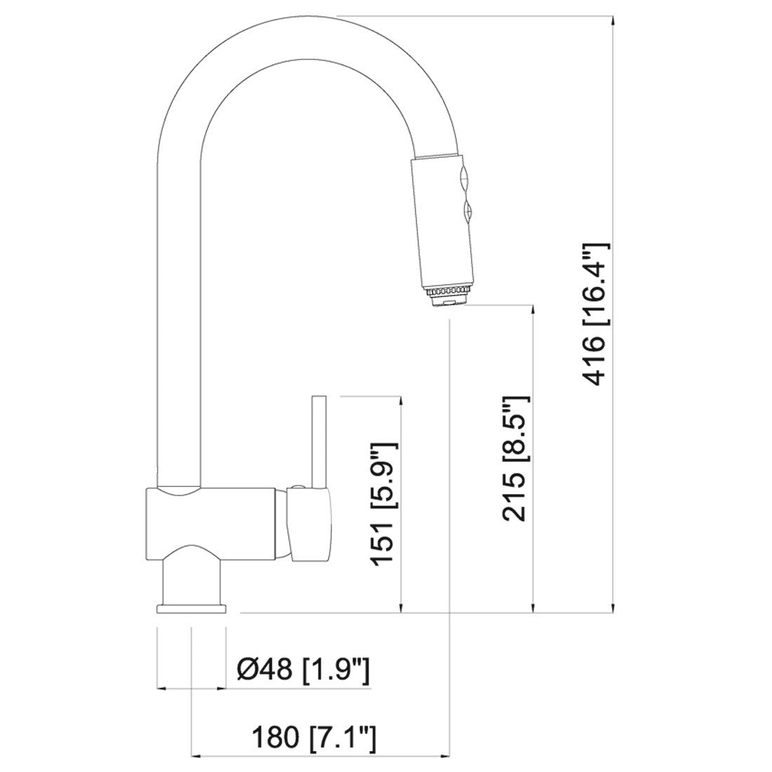 Grifo de cocina extraíble