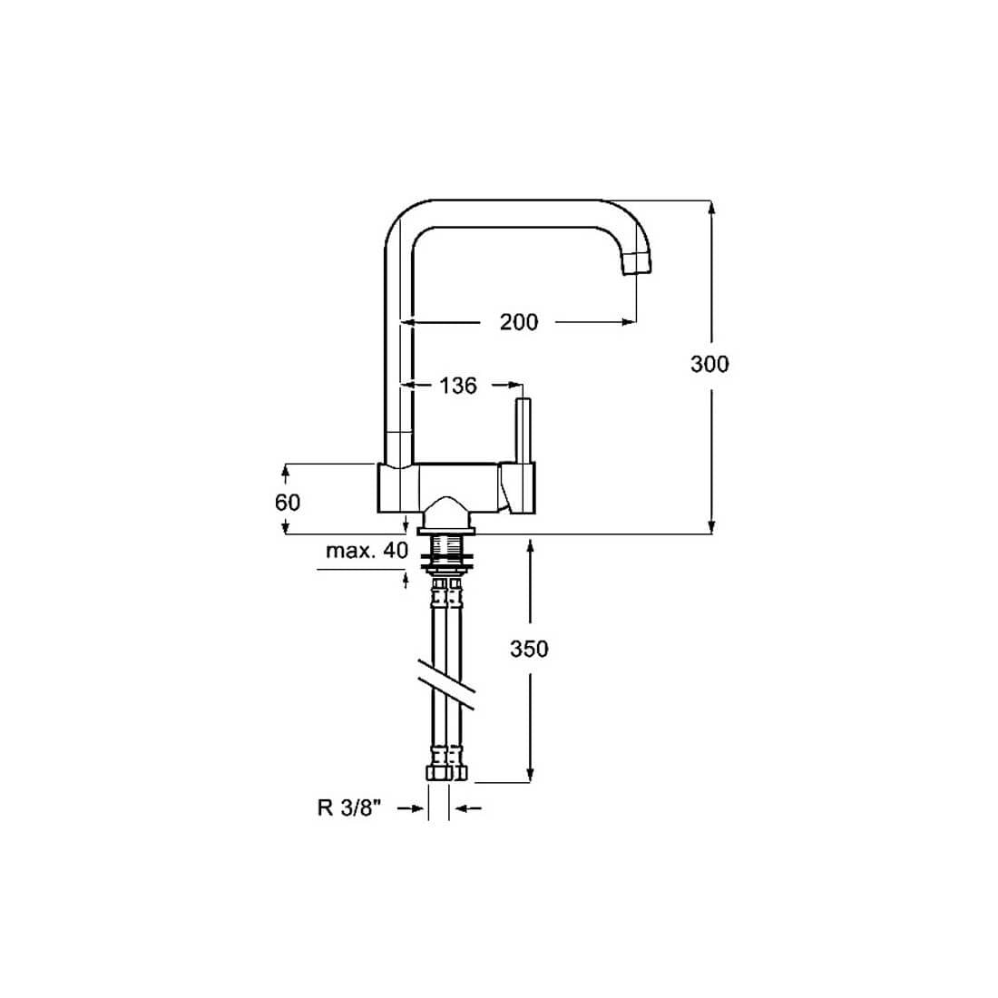 Grifo de cocina abatible