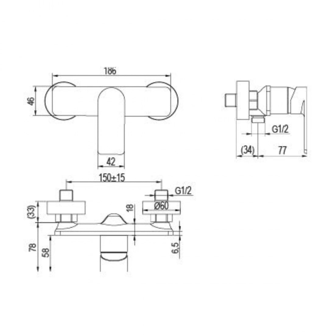 Grifo de ducha mate Alpha