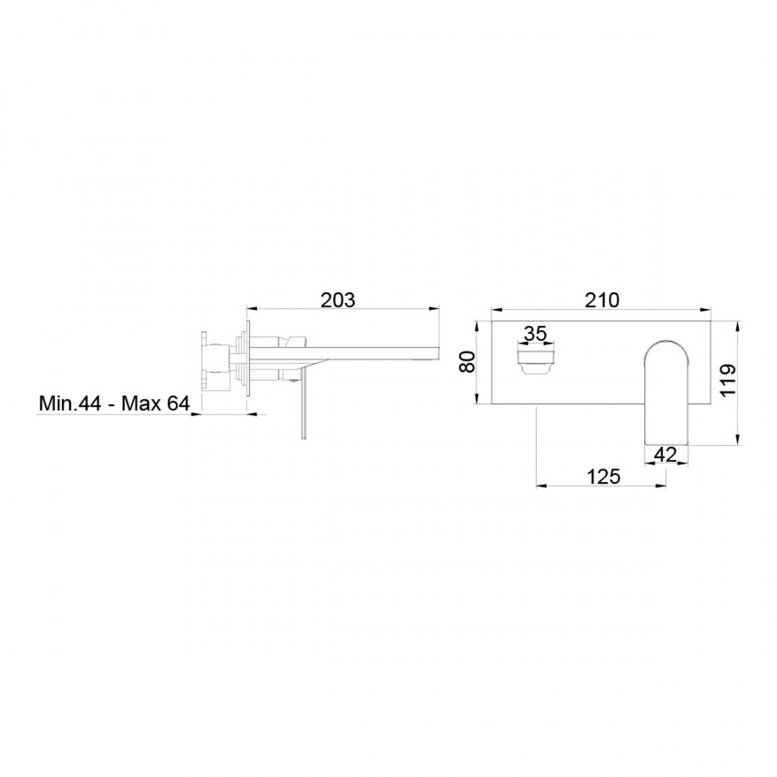 Grifo lavabo empotrar Alpha one cromo