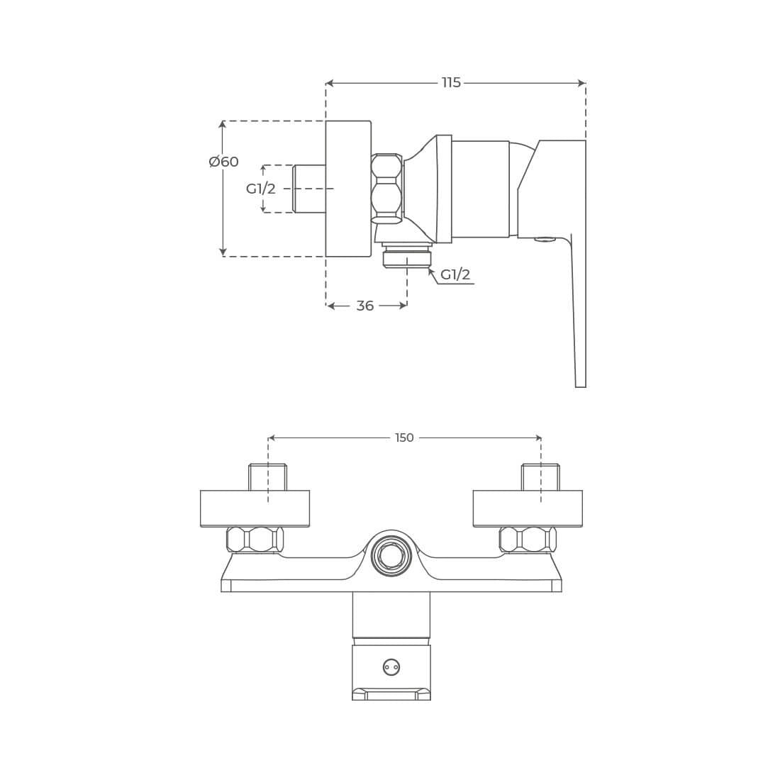 Grifo monomando de ducha Crono