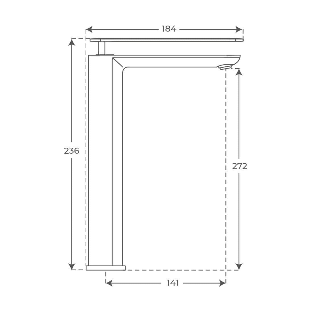 Grifo monomando de lavabo caño alto Foggy