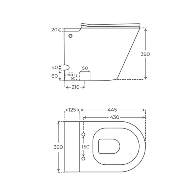 WC compacte sans réservoir Enzo