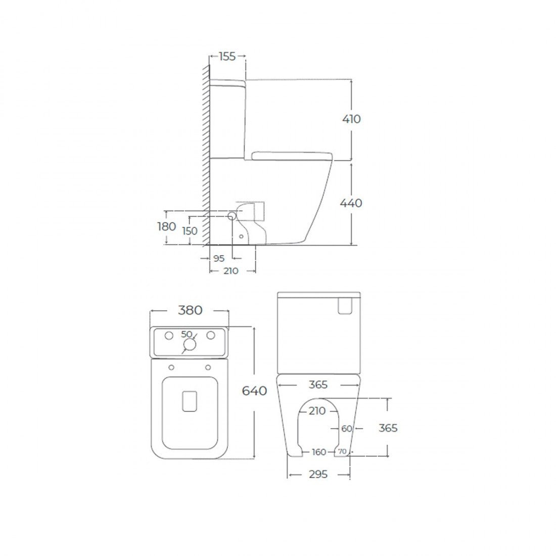 Inodoro Nápoles para PMR gris mate
