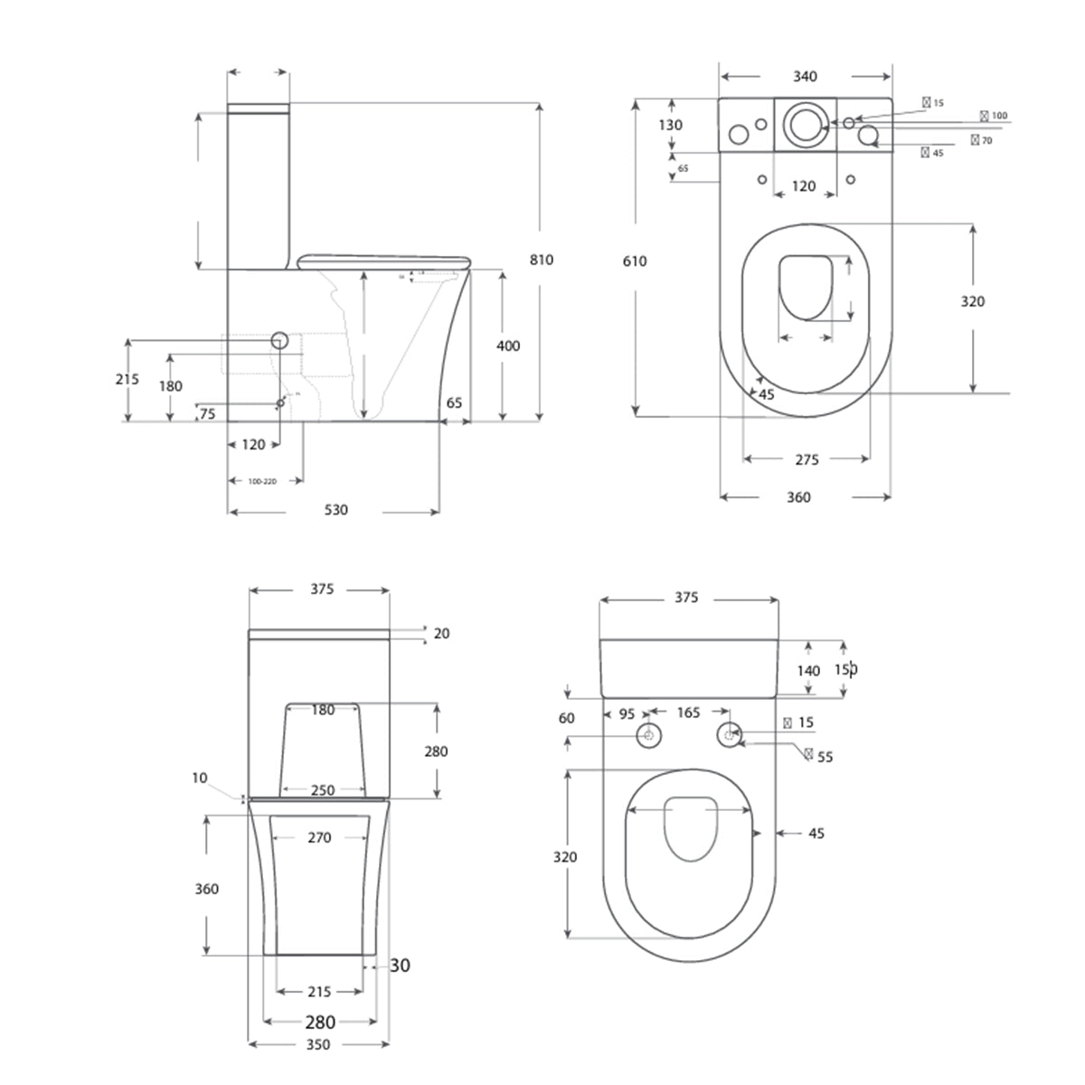 Inodoro rimless Nui - Thebath