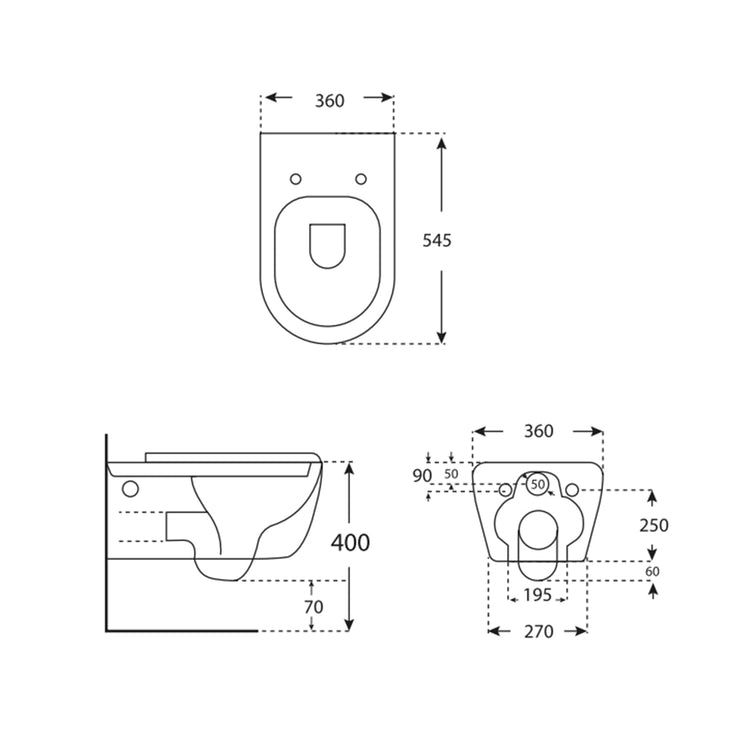 WC suspendu mat Wayne