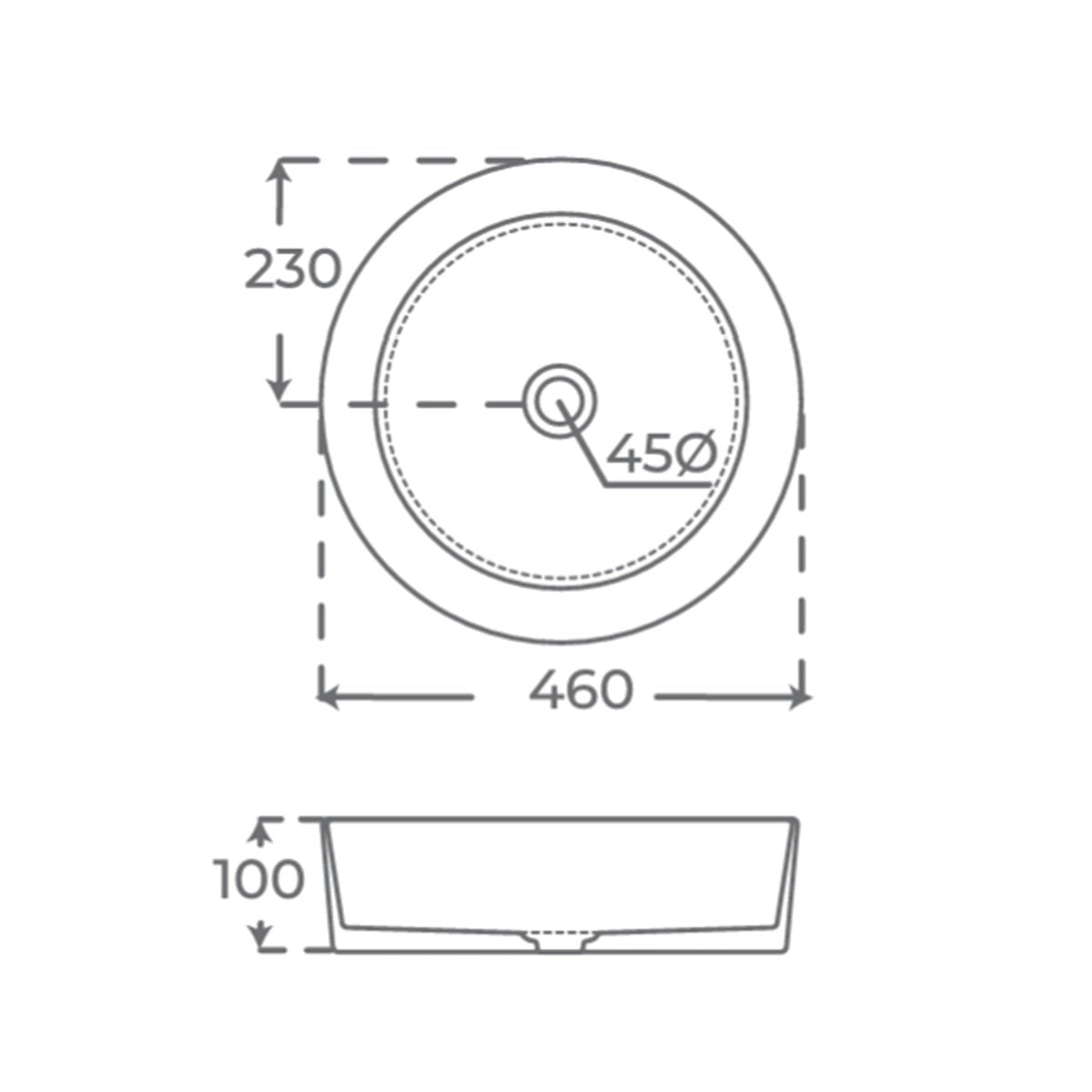 Lavabo bonito extra grueso sobre encimera Ada - Thebath