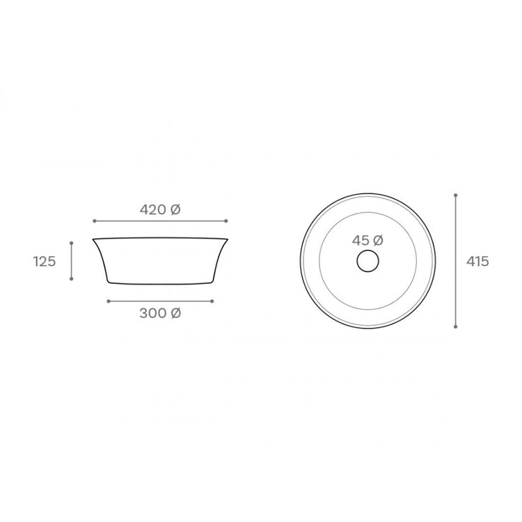 Évier en céramique extra-fine comptoir Ajax
