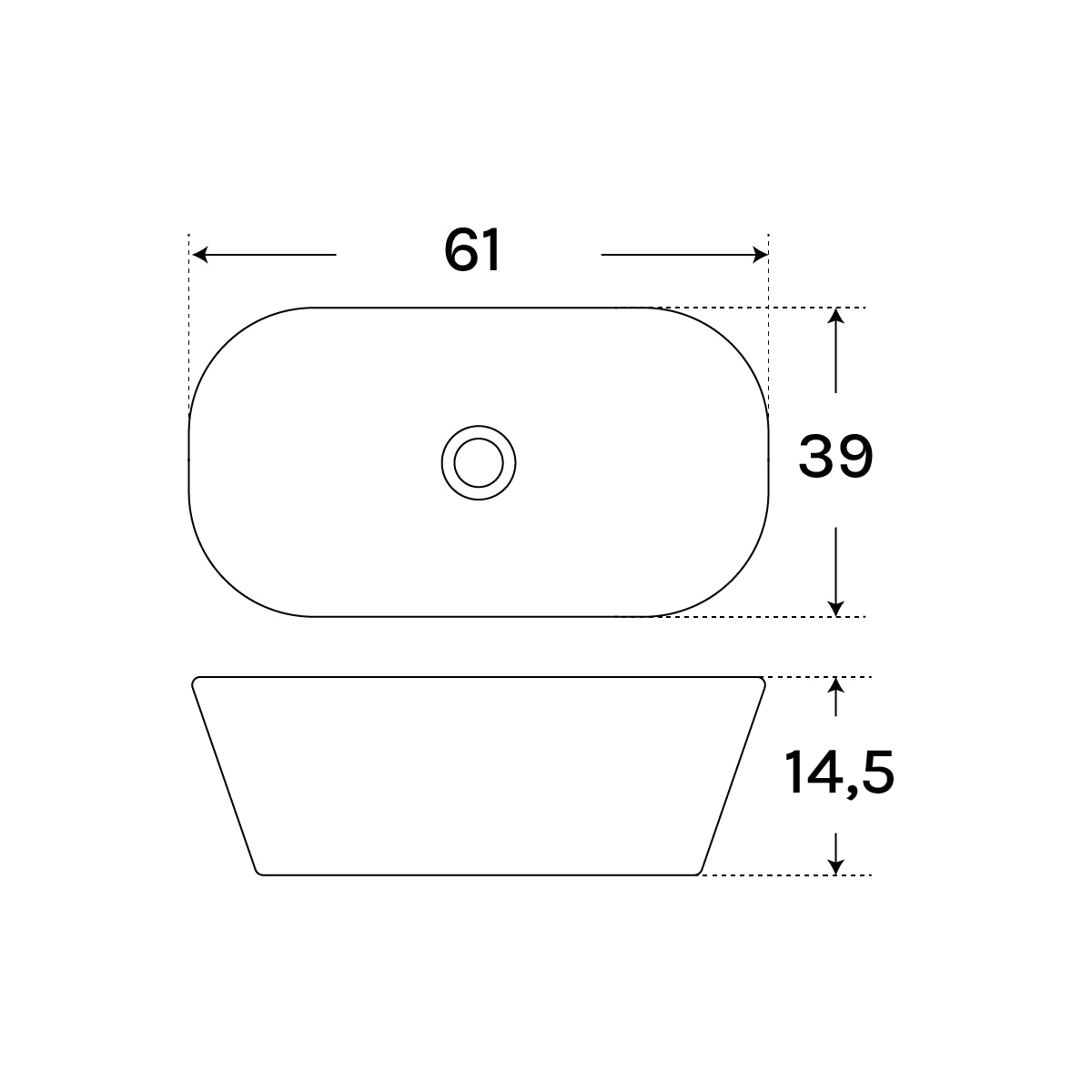 Lavabo cerámica sobre encimera Oriol - Thebath